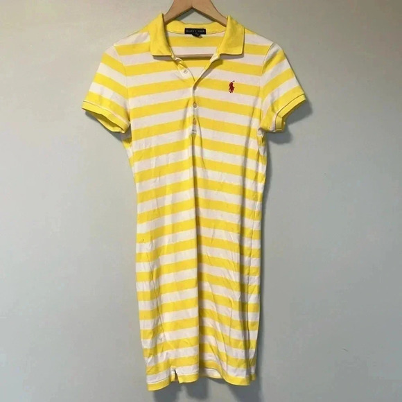 Ralph  Lauren yellow white striped striped dress - Picture 1 of 5